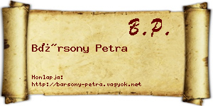 Bársony Petra névjegykártya