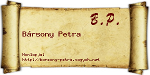 Bársony Petra névjegykártya